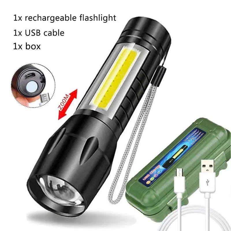 Đèn pin siêu sáng mini có Zoom xa gần, 3 chế độ sáng có móc treo tiện dụng tặng…