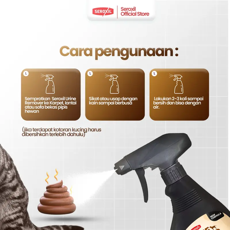 Seroxil Penghilang Noda Bekas Pipis Hewan Karpet Sofa URINE REMOVER 2