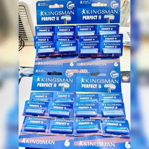 ￼( 12 PCS ) Cukuran Jenggot 2 MATA PISAU KINGSMAN / Pisau Cukur / Alat