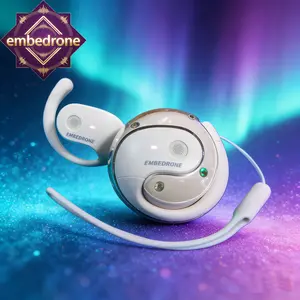 Headset Wireless On-Ear Embedrone KIA80 Edisi Baru 2026, Tahan Air dan Debu, Daya Tahan Baterai Lama, Stereo True Wireless (TWS), Bass Keras, Efek Suara Surround 3D, Cocok untuk Game/Telepon/Musik/Olahraga, Headset Bluetooth Wireless