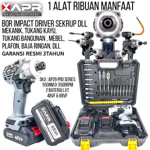 APR Raja bor impact driver cordless sekrup AP29 PRO 550nm 2batrai lxt besi kayu impact wrench bisa
