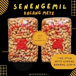 KACANG METE GORENG UTUH PREMIUM FRESH DIJAMIN ASLI WONOGIRI 100% NO CAMPUR BERGARANSI BISA PILIH ORI/BAWANG  Snacks Food Mede (PILIH BERAT DULU YA)
