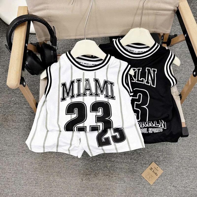 Bộ quần áo hè 3 lỗ số thể thao chất vải thông hơi thoáng mát cho bé trai mặc nhà đi chơi size 8 -30kg --Mã MIAMI