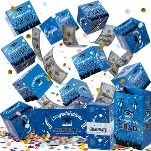 Set de caja regalo “Cash Burst” para graduación, caja sorpresa emergente para dinero, puede guardar efectivo, tarjetas y joyería, caja de regalo para la temporada de graduación