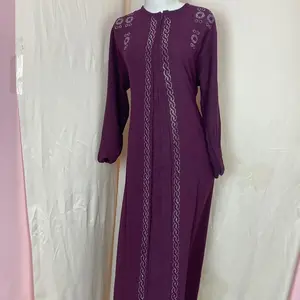 Gamis Zahra Baju Wanita Model Retro dengan Penutupan Warna Coklat