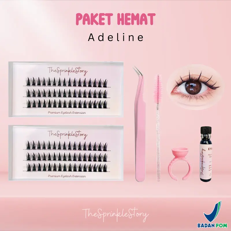 TheSprinkleStory PAKET HEMAT Premium Eyelash Extension Individual Lash Bulu Mata Palsu Anime Douyin Lem Glue 1ml BPOM 2
