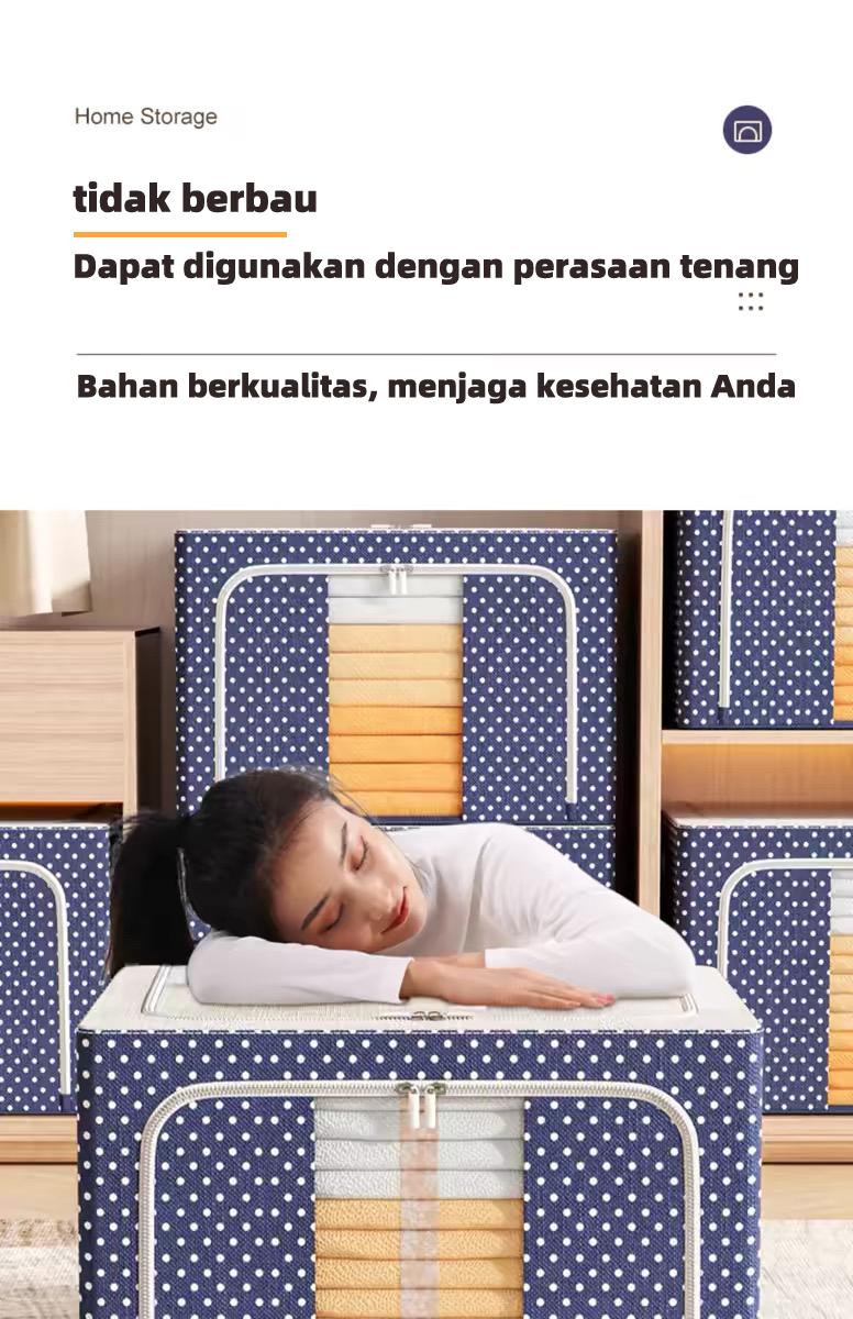 Kotak penyimpanan oxford Bedroom storage box  Pakaian organizer Jumbo Tempat Penyimpanan Multifungsi mainan box storge Bedroom Garments Storage Kotak Simpanan dengan Bingkai Baja Kotak Simpanan Anti Air dan Anti Kelembaban organizer box storage