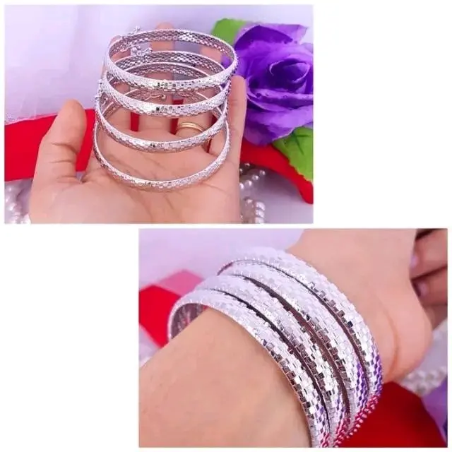 gelang sogun silver kancing Titanium Anti Luntur Mewah paling laris Bracelets