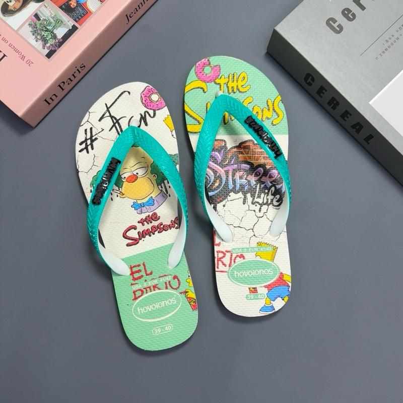 Dép Full hộp The Simsonp Stree dép cao su dép xỏ ngón dép boy phố dép nam đế bằng