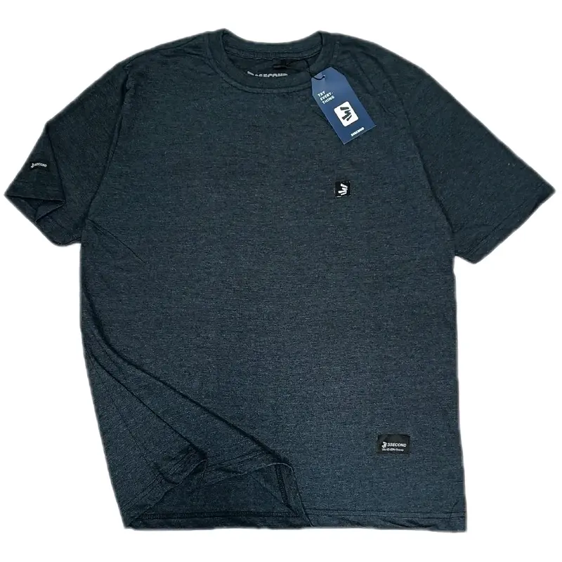 Kaos Distro Pria P070 Navy Best Seller Logo Bordir Free Stiker Katun Santai T-Shirt Combed Baju Simple High Panjang Nyaman Pendek Hitam 0