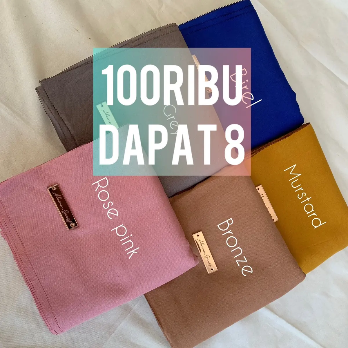 PAKET (5+3pcs RANDOM) VOAL MIRACLE ALAINA SCARF POLOS hijab persegi Kerudung