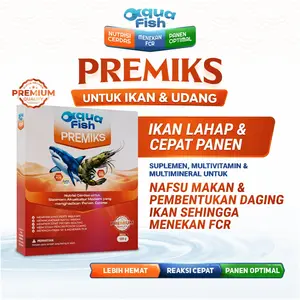 Aquafish Premiks Vitamin Ikan & Perangsang Ikan untuk Nafsu Makan dan Pembentukan Daging Cocok untuk Semua Jenis Ikan dan Udang Penen Lebih Optimal