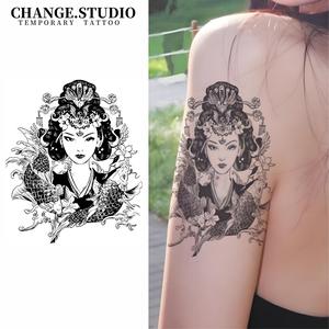 Hình Xăm Tạm Thời, Thiết Kế Thần Tiên Cá, Kéo Dài Trong 15 Ngày, Không Thấm Nước, Không Lo Bị Ma Sát, Miếng Dán Hình Xăm