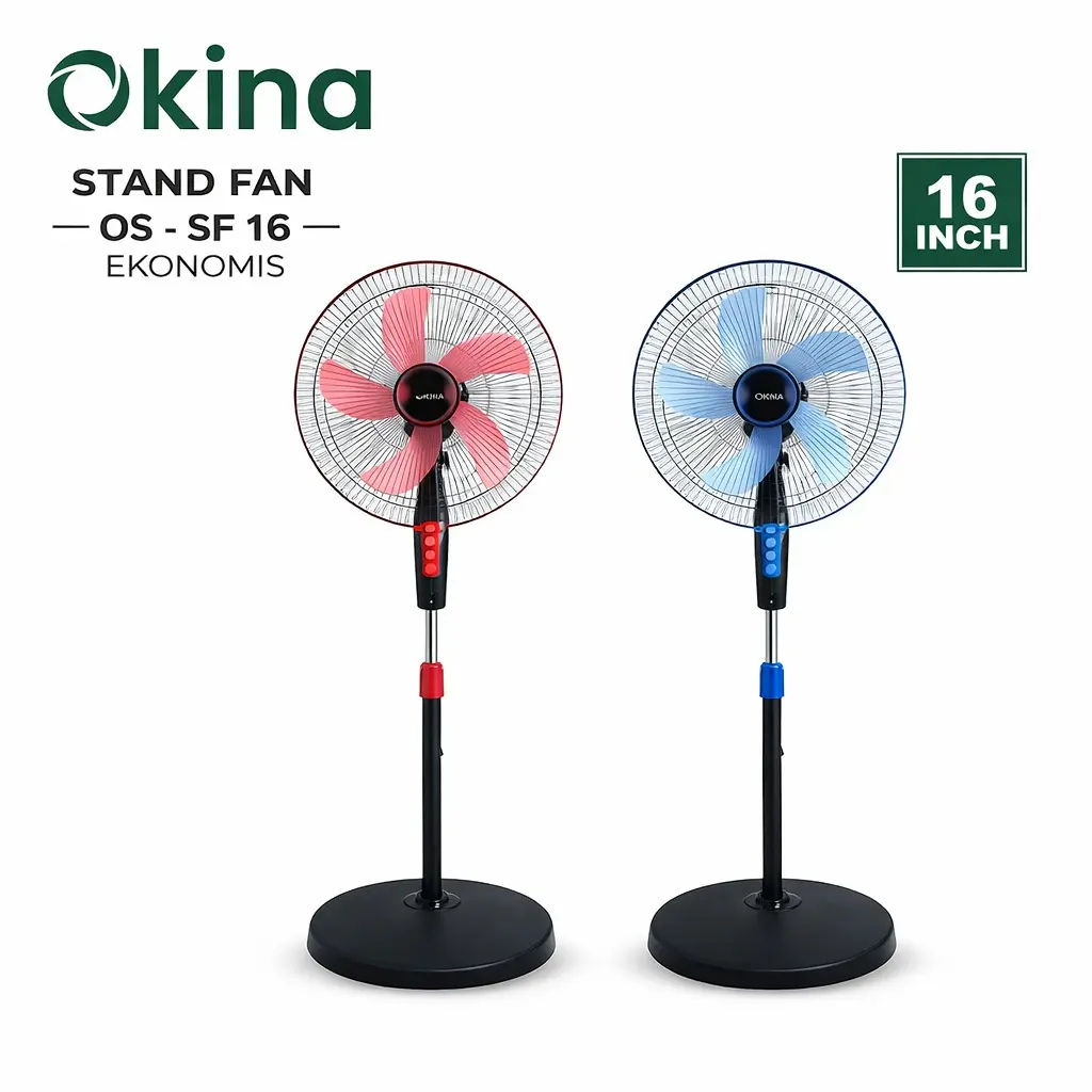 Kipas Angin Stand Fan 16 inch 5 Blade Low Watt murah berkualitas Garansi Resmi & 100% Ori