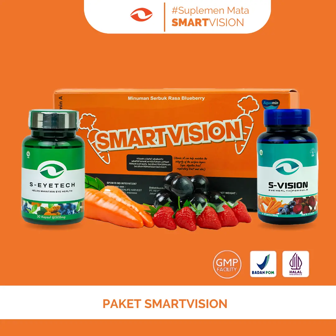 PAKET SMARTVISION - Suplemen Obat Mata Minus Rabun Jauh dan Dekat- [S-eyetech, S-Vision] Halal & BPOM