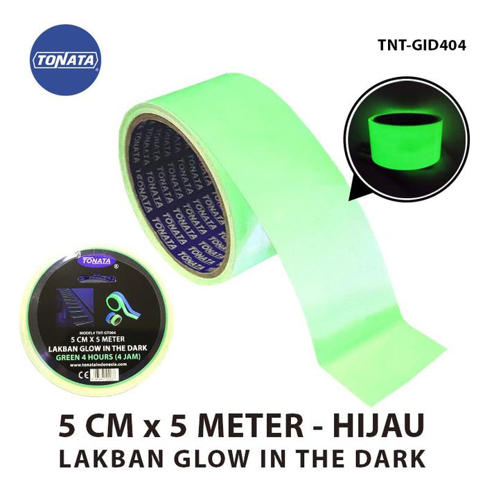 Gambar Lakban Glow In The Dark Tonata Hijau 5 cm x 5 Meter / Fosfor Tape / Luminous Sticker / Pita Penanda Menyala dalam Gelap / Safety Marking Tape Darurat / Aksesoris Keselamatan Area Gelap & Jalur Evakuasi / Lakban Fosfor dari Tonata Indonesia Kab. Tangerang Tokopedia