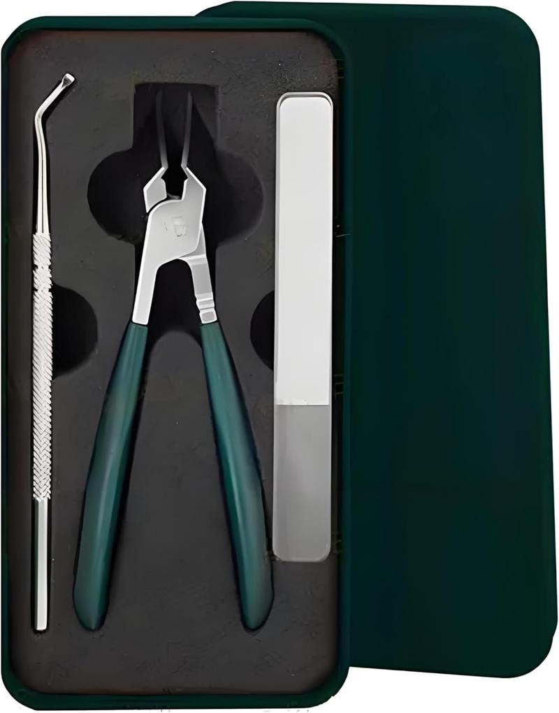 Product Introduction of Slant Edge Nail Clipper 3-Piece Set-Slant Curved Blade Nail Clipper,with Glass Polishing File and Nail Spoon,for Elderly Thick Toenails and Ingrown Nails 5