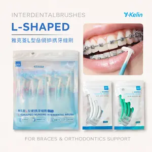 Y-Kelin INTERDENTAL BRUSH L 10pcs 0.6mm 0.8mm 1mm Premium Efektif Untuk Pengguna Behel Menghilangkan sisa makanan