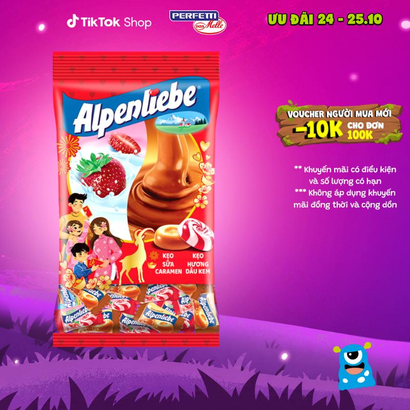 Kẹo Sữa Alpenliebe Hương Caramen & Dâu Kem 1KG