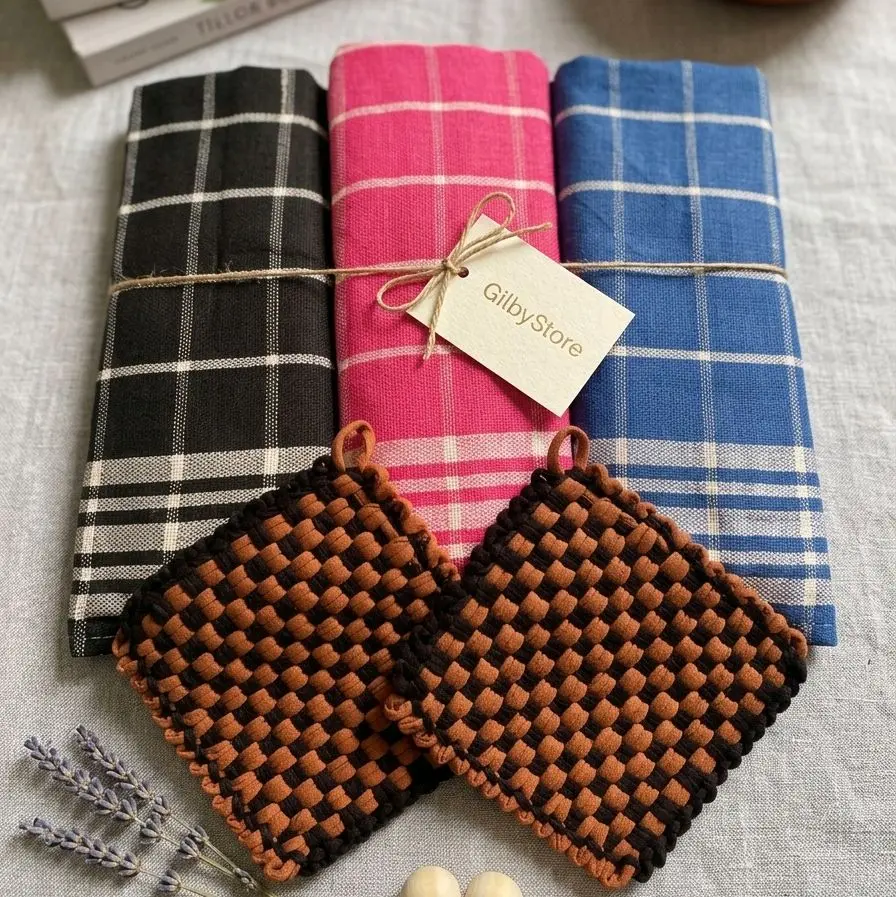 Serbet Warna Tebal 3 Pcs + 2 Cempal Anyam Anti Panas Kualitas Terbaik Paket Lengkap Cocok untuk Kebutuhan Sehari-hari Anda