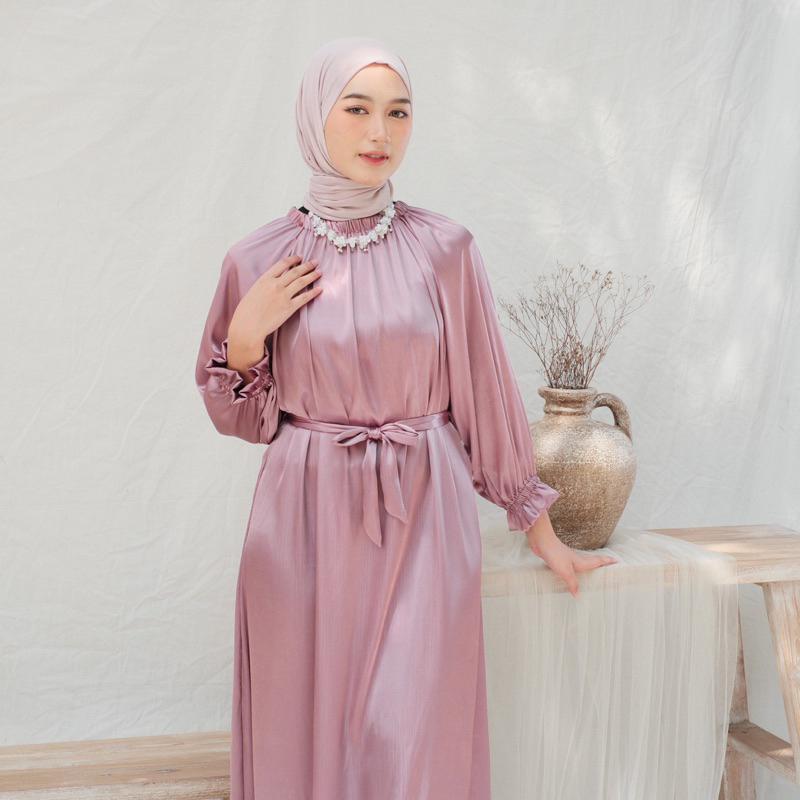FIT XL-XXL (dress-cradenza) luna • luna dress bahan cradenza premium - dress shimmer terbaru - tidak menerawang 1