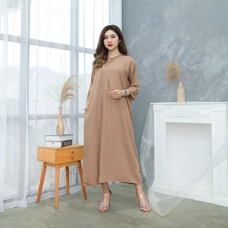 Elmemor Daster Long Lengan Tanggung Tangan 3/4 LD 120 & LD 140 Super JUMBO Polos Busui Terbaru 3