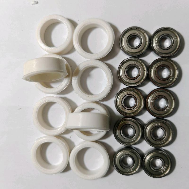 Combo 10 sơmi nhựa PA(chịu nhiệt và chống vỡ) và 10 bạc đạn 608 tháo máy cho quạt chạy bạc đạn 3
