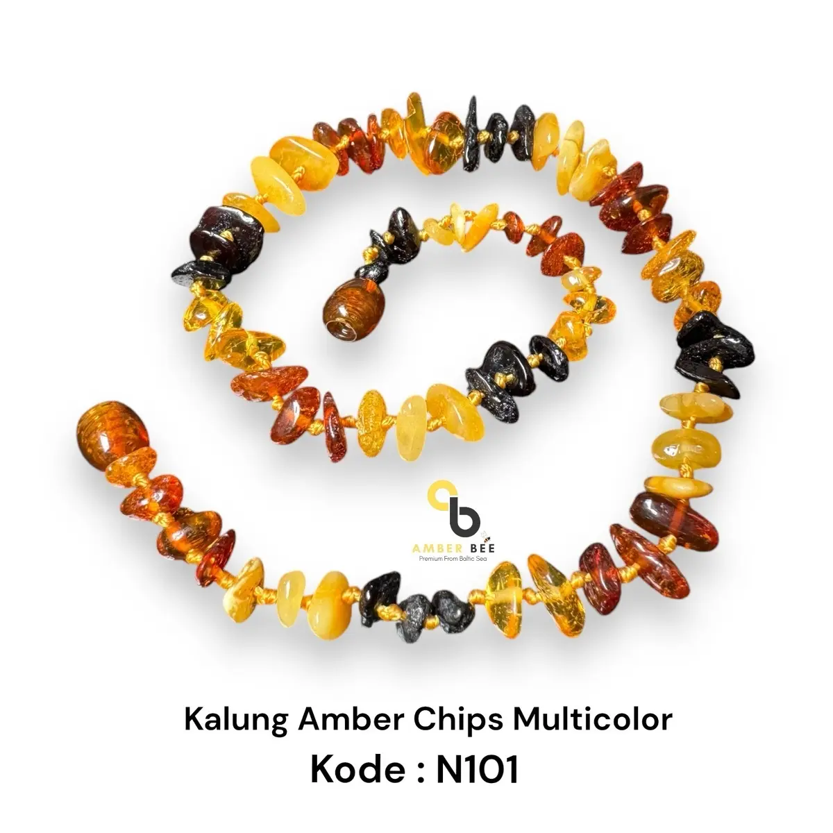 Kalung Amber Pereda Nyeri Tumbuh Gigi Anak Chips N101 By Amber Bee