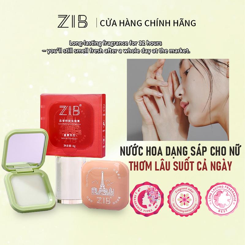 Hộp quà tặng nước hoa dạng sáp ZIB 4g có gương giúp lưu giữ hương thơm lâu và tăng hương thơm cho cơ thể