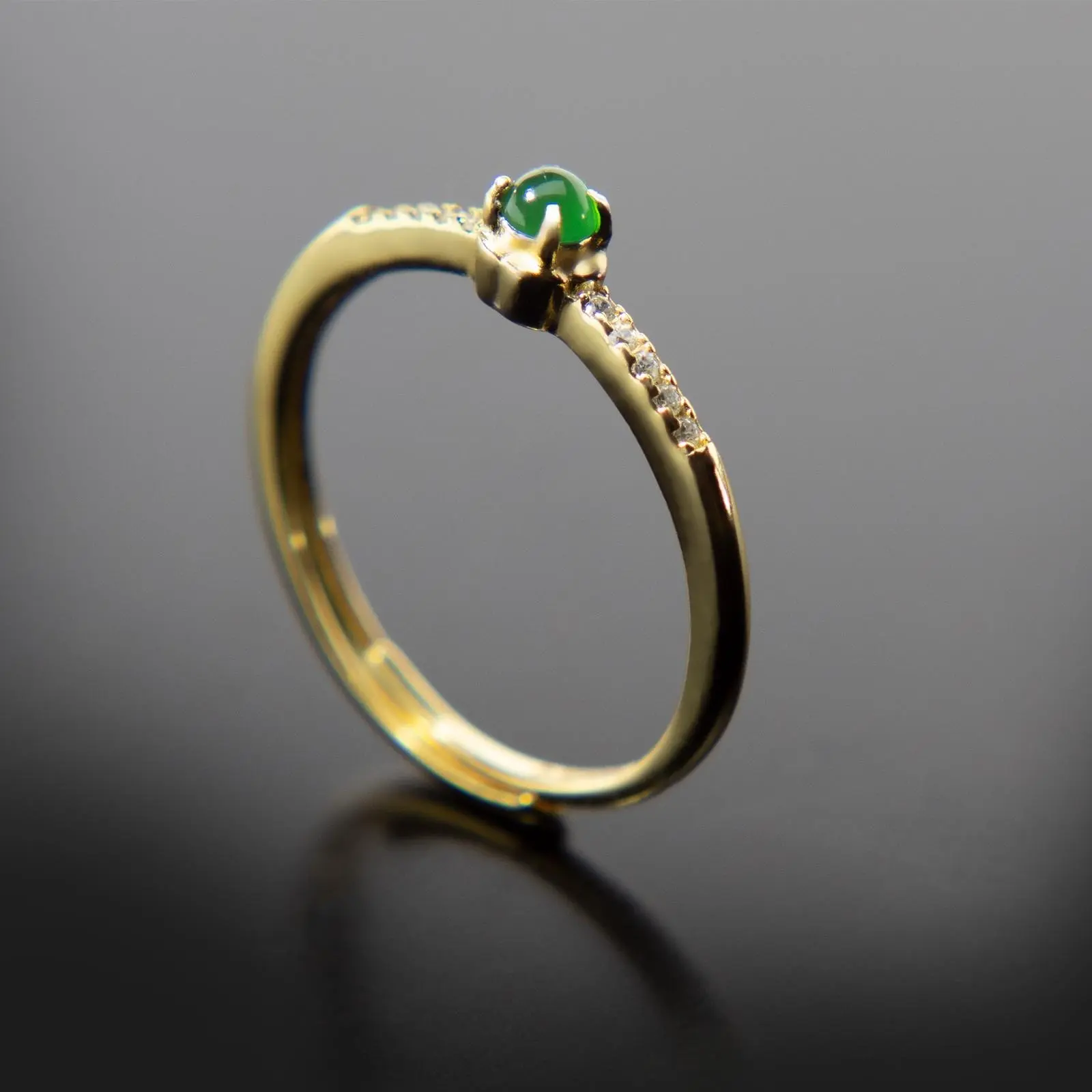 Jade ring 925 silver inlaid Adjustable size ring Women's ring Natural jade Jewelry fashion accessories hand  made ornaments Ring design Jade ornaments Silver jewelry Resizable Women's fashion High - end jewelry Natural gemstones