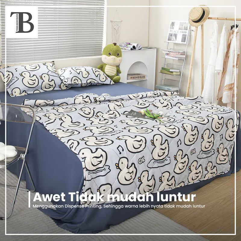 TOKO BEDCOVER [Bed Cover Only] - Selimut Motif Lucu Hangat dan Tebal Ukuran Single, Queen, dan King 120, 160, 180 CM Busa 1