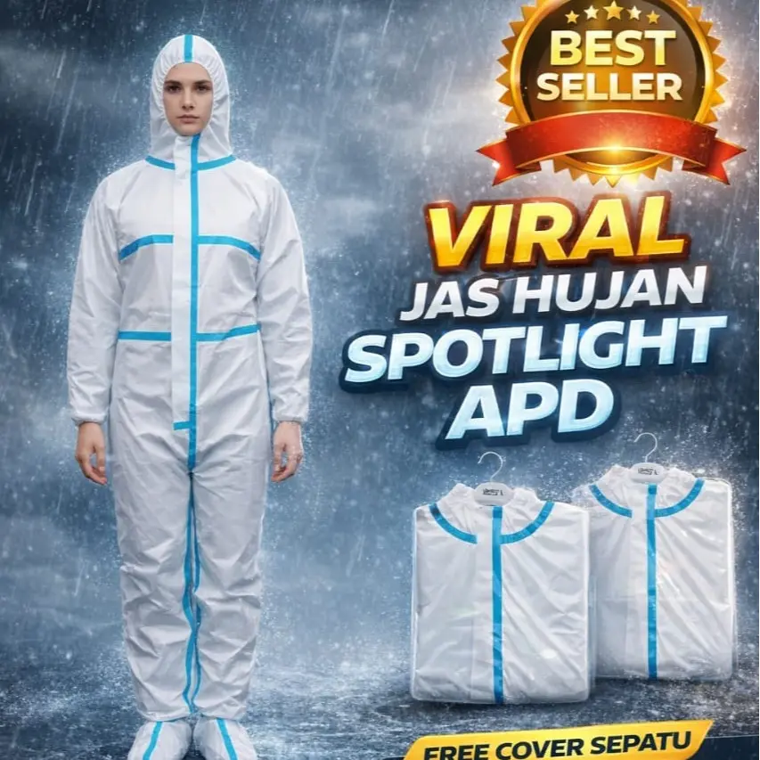 Viral Jas Hujan Spotlight APD Waterproof Premium Tahan Air 100% dengan Resleting Penuh dan Tudung all Size XL Bonus Boot Cover