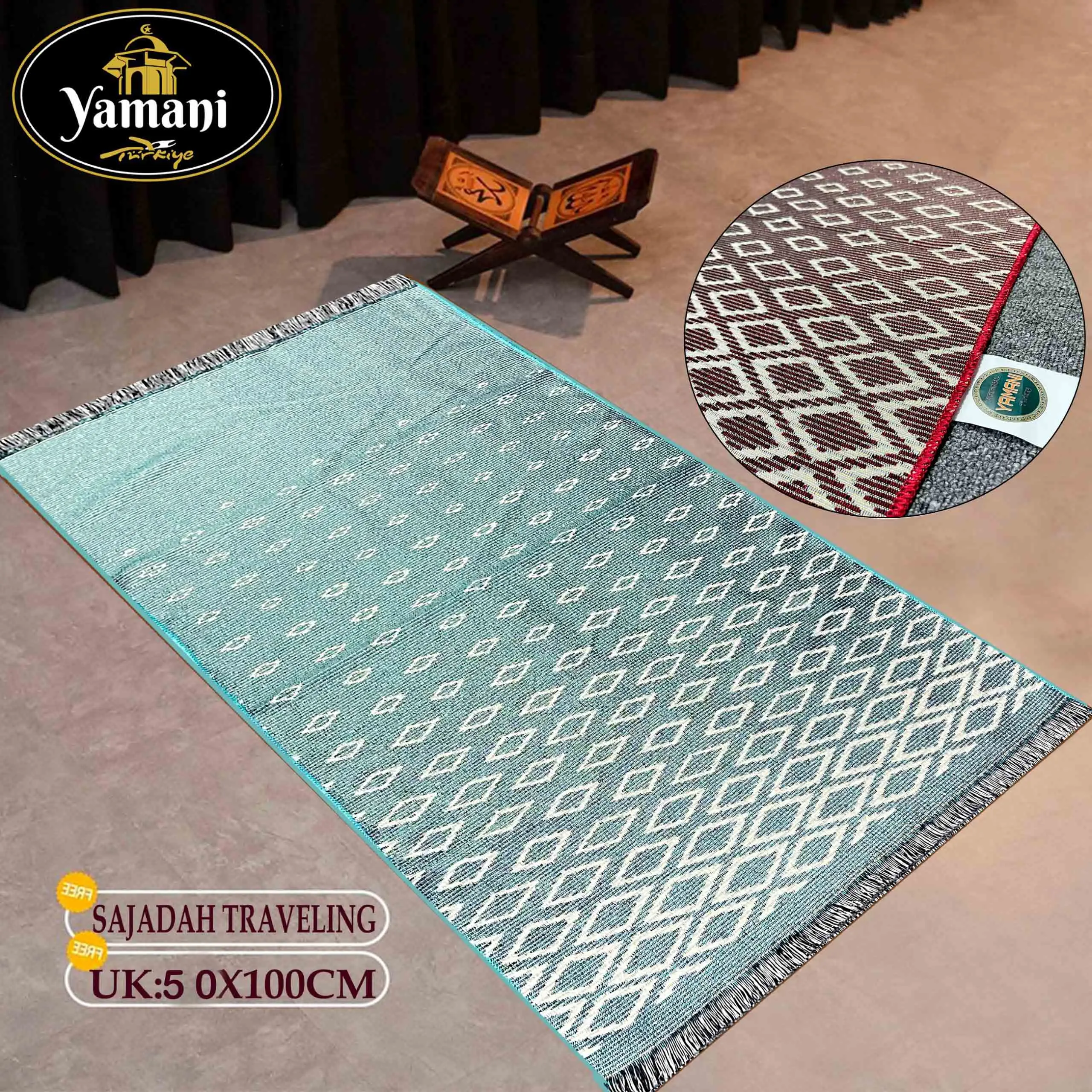 Sajadah Terbaru Travelling Dewasa Uk 50*100 cm Bahan Polister