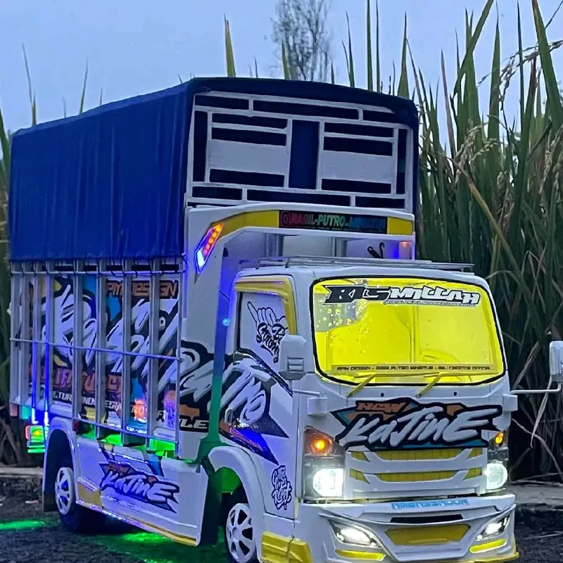 Mainan Truk Oleng anak-anak Full Variasi Lampu Bonus Terpal rc excavator Miniatur 2