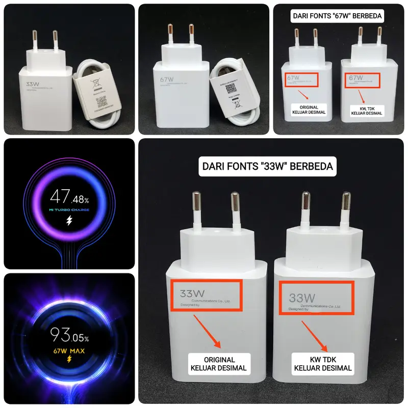 Charger casan cas M-I 33W dan 67W WATT original pengisan daya super cepat  turbo r3d-mi note 9T 1SET 67W MI TURBO MAX