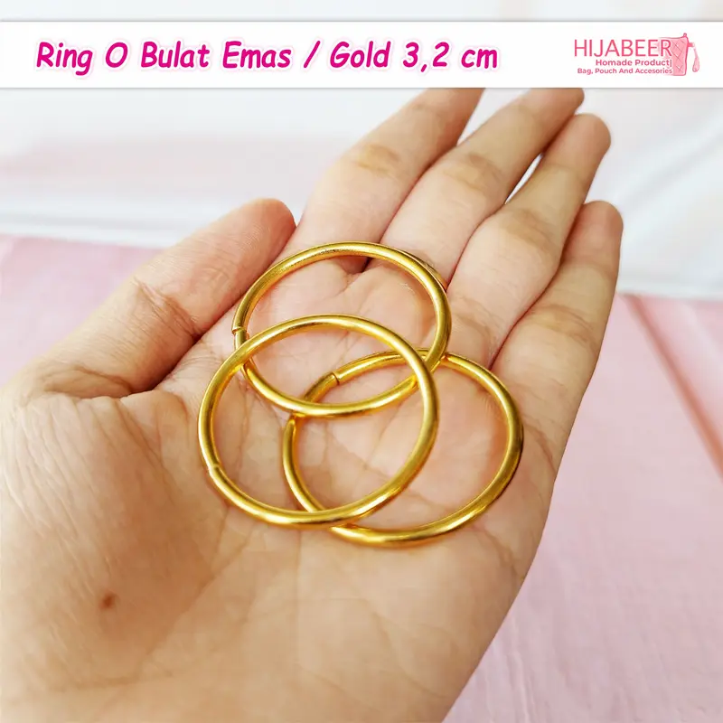 Ring O Bulat Emas 3.2 cm Aksesoris Tas /10pcs 5