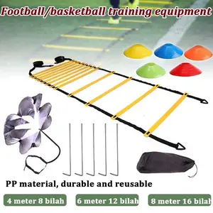 Ranchotion Agility Ladder Tangga Tali Nilon Untuk Latihan Kecepatan Kelincahan Ketangkasan PP Material Durable Reusable 4m 6m 8m Outdoor