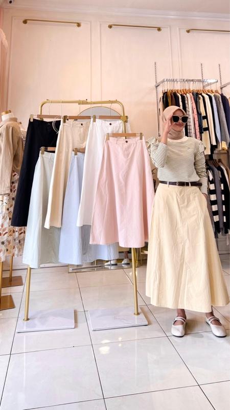 rok import Bahan soft jeans lembut