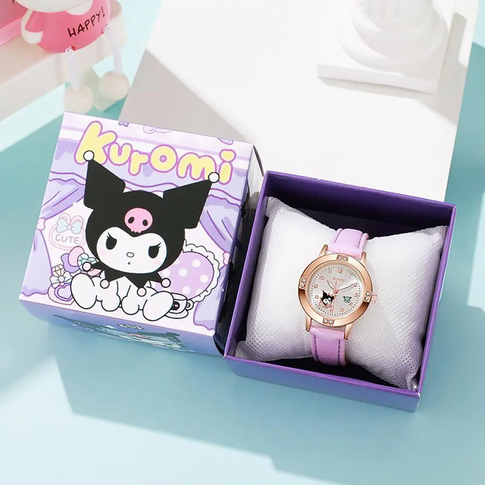 Jam Tangan Sanrio Kuromi, Untuk Kanak-kanak, Jam Tangan Melodi Cinnamoroll Kitty, Hadiah untuk Kanak-kanak Perempuan, Sesuai untuk Kanak-kanak dan Pelajar, dengan Kotak Hadiah, Jam Tangan Kanak-kanak