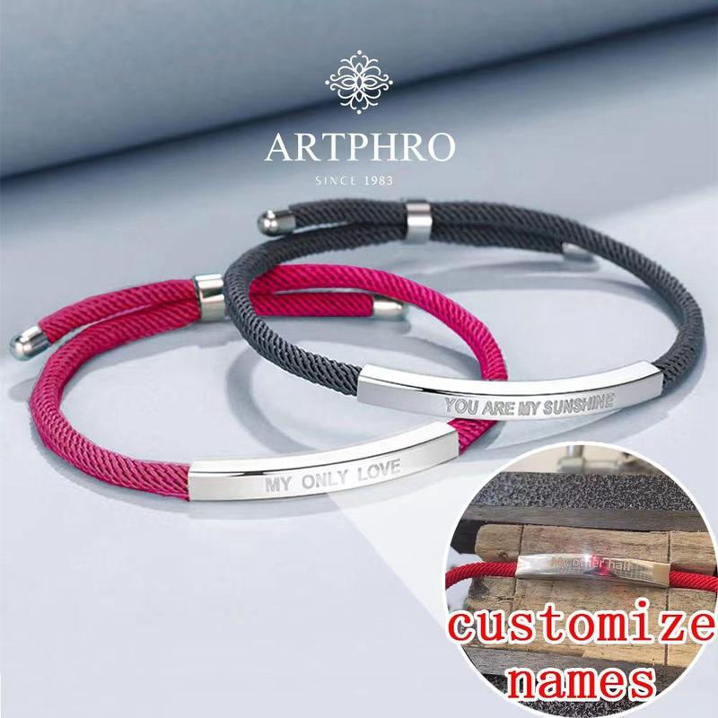 ARTPHRO Vòng Tay Dây Bện, Dành Cho Nam Và Nữ, Vòng Tay Cặp Đôi, Có Thể Điều Chỉnh Kích Thước, Được Cá Nhân Hóa Với Tên