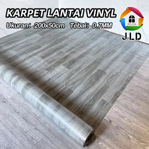 JieLiDa Karpet Lantai Vinyl Meteran Korea (Lebar 200cm x 50 cm) Tebal 0.7mm Harga Per 1/2 Meter Motif Kayu Dasar