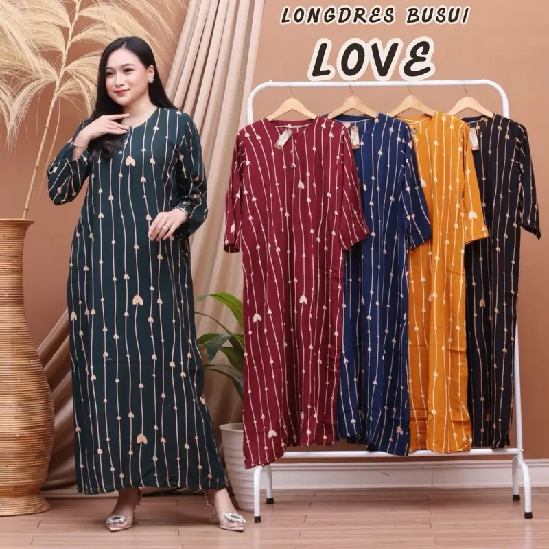 LONGDRESS BUSUI ANEKA MOTIF / DASTER BUSUI LENGAN PANJANG 0