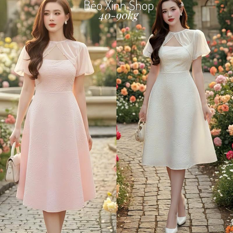  Váy Thời Trang Nữ Dự Tiệc Vải Xốp Hoa Thanh Lịch Bigsize Nữ 40-95Kg Women Cotton - A.1317 