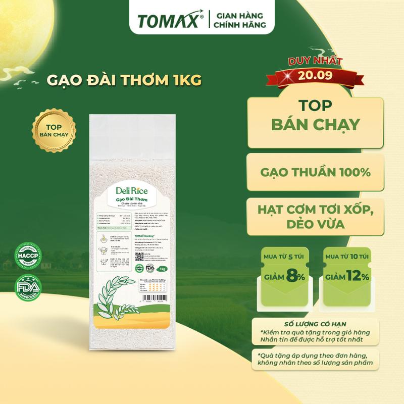 Gạo Đài Thơm Deli Rice 1kg Dẻo Mềm, Thơm Ngon Tự Nhiên – TOMAX