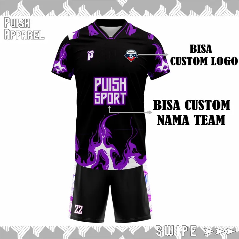 JERSEY FUTSAL SEPAKBOLA FLAMMING FREE CUSTOM NAME SET UNISEKS SPORT 2