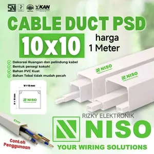 (harga 1meter) Kabel Duct TF 10x10 16x16 Pelindung Kabel + Double Tape