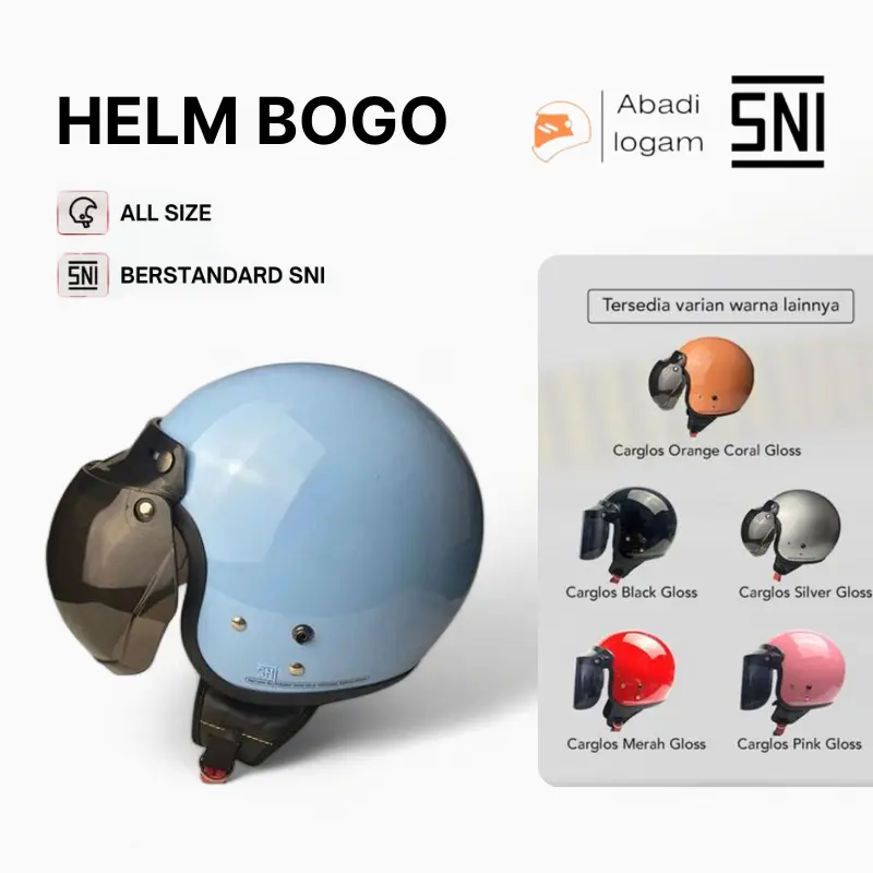 Helm Motor Retro Bogo SNI Full Leher Vintage Ori Classic ANT Dewasa Cargloss Hijabers Motorcycle 2