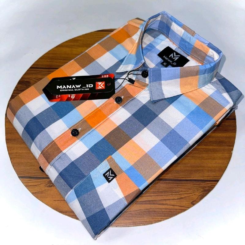 Kemeja Pria Yandet Tangan Pendek Model Terbaru Cowok Motif Kerja Dewasa Katun Distro Surfing Casual Baju - Santai, Panjang, Merah, Jeans, Slim, Hitam, Nyaman, Lembut, Formal, Biru Kotak Hem 8