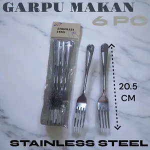 GARPU MAKAN SET ISI 6PC KUALITAS BAGUS STAINLESS STEEL G8116