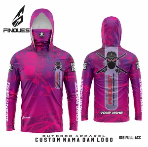 FINQUEST Jersey mancing fishing syndicate Purple pink Full ACC buff hoodie